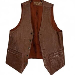 Vintage Men's Brown Leather Vest